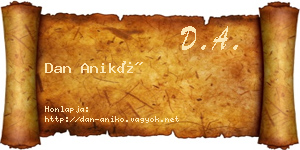 Dan Anikó névjegykártya