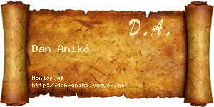 Dan Anikó névjegykártya